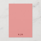 Peach roze vet bruiloft informatie informatiekaartje (Achterkant)