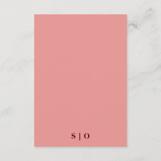 Peach roze vet bruiloft informatie informatiekaartje (Achterkant)