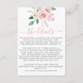 Peach roze Waterverf Floral Weddenschap Informatiekaartje (Voorkant)