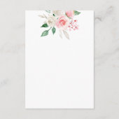 Peach roze Waterverf Floral Weddenschap Informatiekaartje (Achterkant)