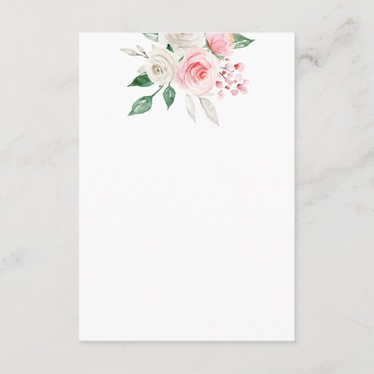 Peach roze Waterverf Floral Weddenschap Informatiekaartje (Achterkant)