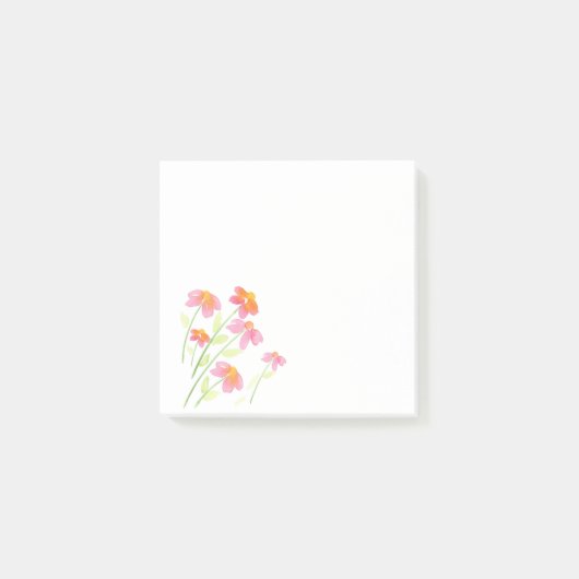 Peach roze Waterverf Flowers Post-it® Notes (Voorkant)