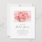 Peach roze Waterverf Rozen Kaart (Voorkant)