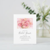 Peach roze Waterverf Rozen Kaart (Staand voorkant)