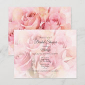 Peach roze Waterverf Rozen Kaart (Voorkant / Achterkant)