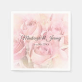 Peach roze Waterverf Rozen Servet (Voorkant)