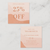 Peach roze Waves Bold Typografie Small Business Kortingskaartje (Voorkant / Achterkant)