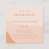 Peach roze Waves Bold Typografie Small Business Kortingskaartje (Achterkant)