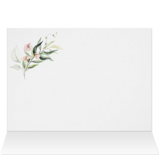 Peach roze White Floral Alphabet Weddenschap Dank (Binnen Horizontaal (Boven))