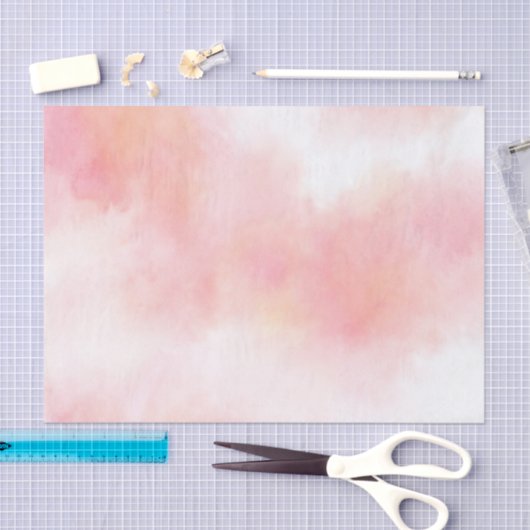Peach roze witte Waterverf Abstract Tissuepapier (Craft)