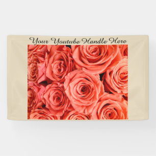 Peach Rozen Achtergrond vloggen YouTube Selfies Spandoek