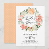 Peach Rozen and Hydrangeas Wreated Vrijgezellenfee Kaart (Voorkant / Achterkant)