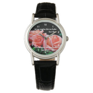 Peach Rozen Attitude Inspirerend Quote Horloge