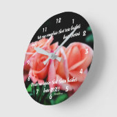 Peach Rozen Attitude Inspirerend Quote Ronde Klok (Hoek)