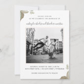 Peach Rozen bruiloft foto uitnodiging (Voorkant)