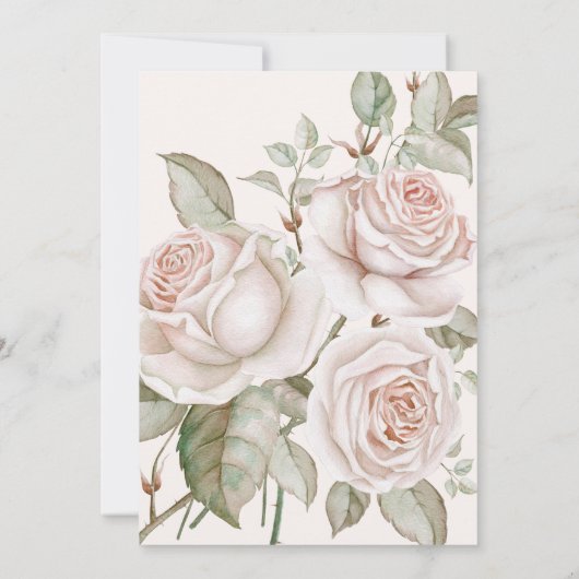 Peach Rozen bruiloft foto uitnodiging (Achterkant)