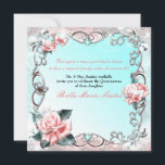 Peach Rozen & Butterflies Verjaardagsfeest Kaart<br><div class="desc">Aanpassen voor elke gebeurtenis</div>