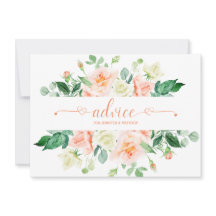 Peach Rozen Greenery Typography Advice Kaarten