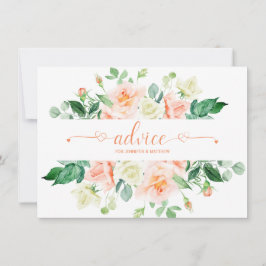 Peach Rozen Greenery Typography Advice Kaarten