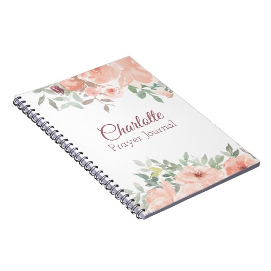 Peach Rozen Prayer Journal Notitieboek (Rechterzijde)