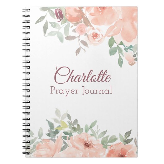 Peach Rozen Prayer Journal Notitieboek (Voorkant)