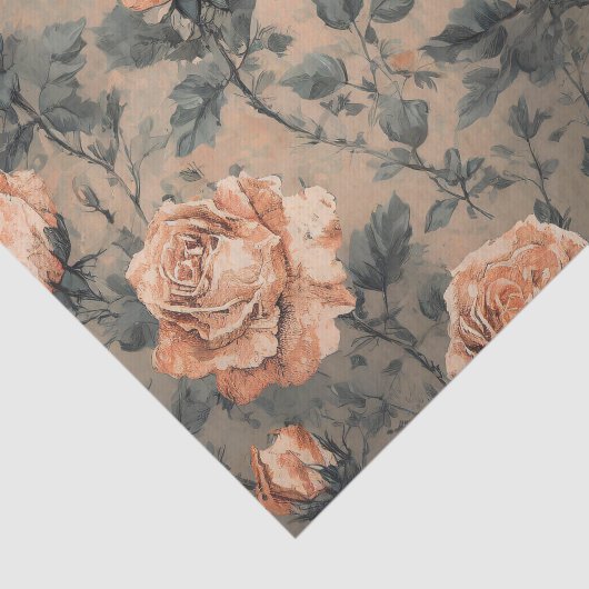 Peach Rozen tissue papier (Detail)
