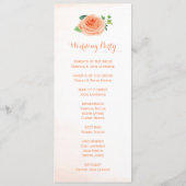 Peach Rozen Waterverf bruiloft programma's (Achterkant)