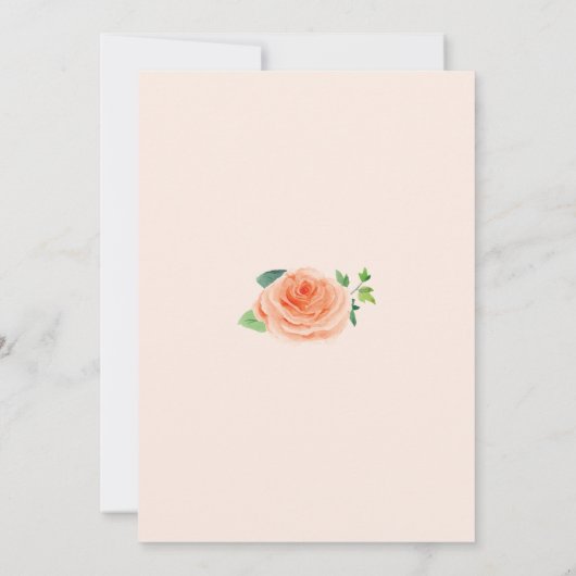 Peach Rozen Waterverf bruiloft uitnodigingen (Achterkant)