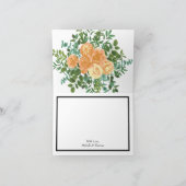 Peach Rozen Wedding Floral Spring Bedankkaart (Binnen)