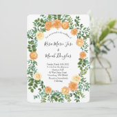 Peach Rozen Wedding Floral Spring Kaart (Staand voorkant)
