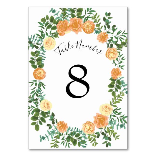 Peach Rozen Wedding Floral Spring Kaart (Voorkant)