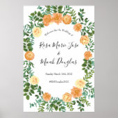 Peach Rozen Wedding Floral Spring Poster (Voorkant)