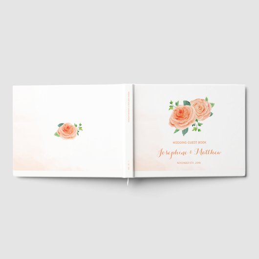 Peach Rozen Wedding Gastenboek (Volledig)