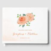 Peach Rozen Wedding Gastenboek (Voorkant)