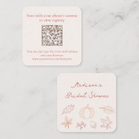 Peach Rust Herfst Vrijgezellenfeest QR Code RSVP