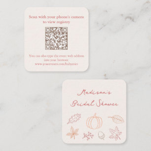 Peach Rust Herfst Vrijgezellenfeest QR Code RSVP Informatiekaartje