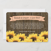 PEACH RUSTIC SUNFLOWER BEWAREN DE DATUMKAART SAVE THE DATE (Achterkant)