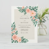 Peach Sage Alluring Spring Wedding Kaart (Staand voorkant)