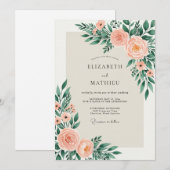 Peach Sage Alluring Spring Wedding Kaart (Voorkant / Achterkant)
