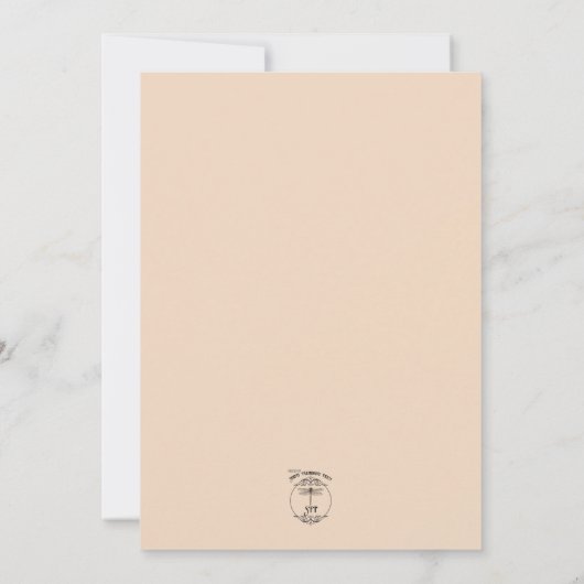 Peach & Sage Green Flowers Weddenschap Kaart (Achterkant)