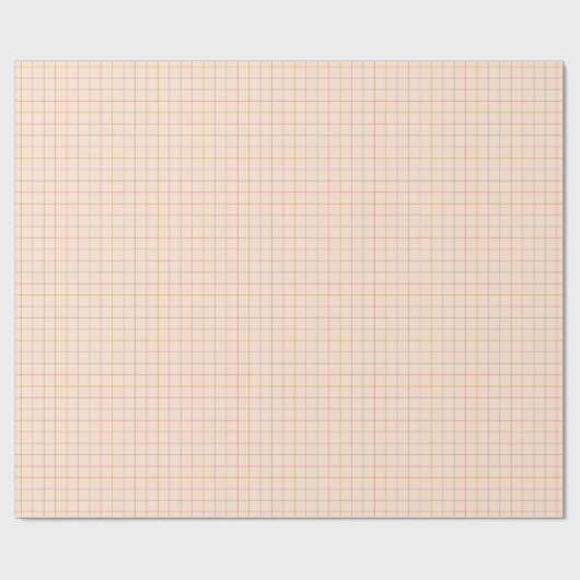 Peach Sage Yellow Plaid rasterpatroon Cadeaupapier (Vlak)