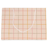 Peach Sage Yellow Plaid rasterpatroon Groot Cadeauzakje (Voorkant)
