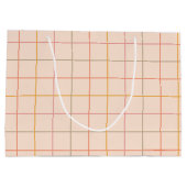 Peach Sage Yellow Plaid rasterpatroon Groot Cadeauzakje (Achterkant)