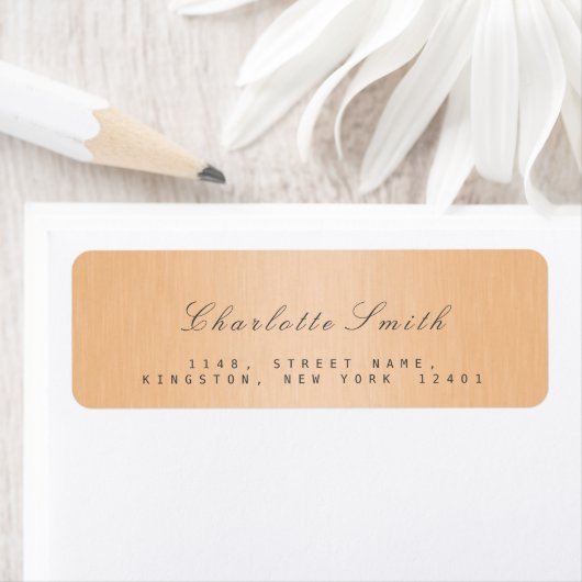 Peach Salmon Champaign Return Address Labels (Insitu)