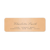 Peach Salmon Champaign Return Address Labels (Voorkant)