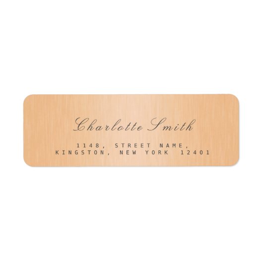 Peach Salmon Champaign Return Address Labels (Voorkant)
