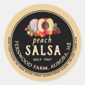 Peach Salsa Jar Label Zelfgemaakte Conserven Inbli (Voorkant)