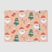 Peach Santa and Candy Cane Tissuepapier (Voorkant)