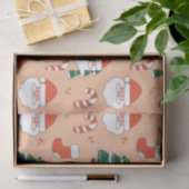 Peach Santa and Candy Cane Tissuepapier (Geschenk)