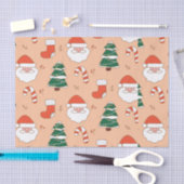 Peach Santa and Candy Cane Tissuepapier (Craft)
